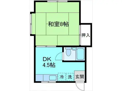 コーポN3(1DK/2階)の間取り写真