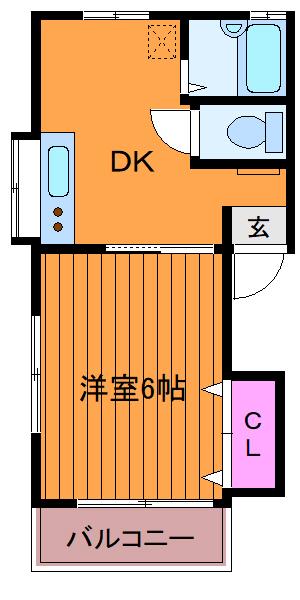 MSレジデンス(1DK/2階)の間取り写真