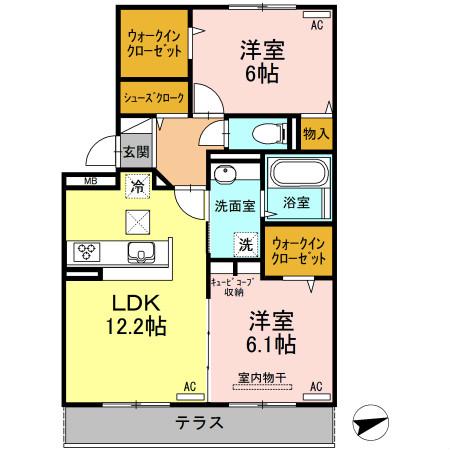 フトゥーロ(2LDK/3階)の間取り写真