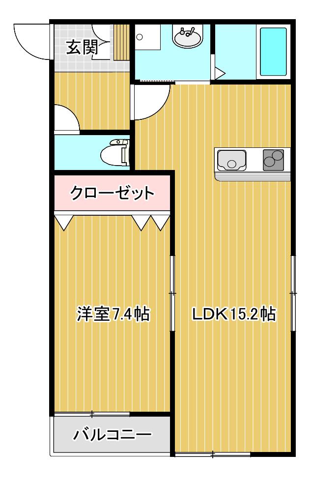 GRACE(1LDK/1階)の間取り写真
