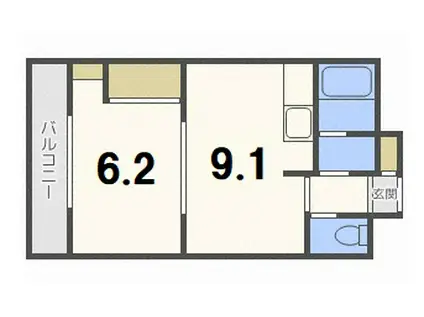 ハーモニー16(1LDK/4階)の間取り写真