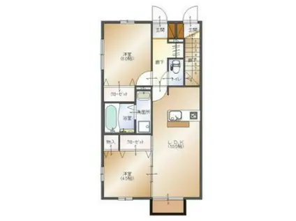 アクシィヴIII(2LDK/2階)の間取り写真