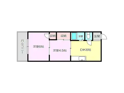 矢森第3マンション(2DK/3階)の間取り写真