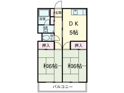 SAKYO7(2DK/2階)の間取り写真