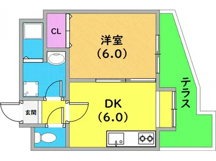 グレース一番館(1DK/1階)の間取り写真