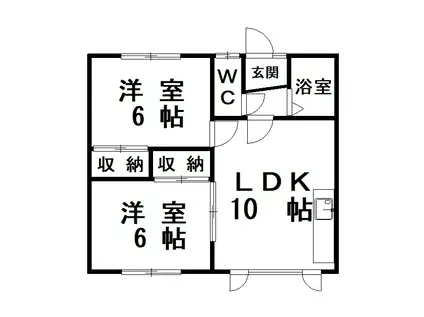 昭和マンション(2LDK/1階)の間取り写真