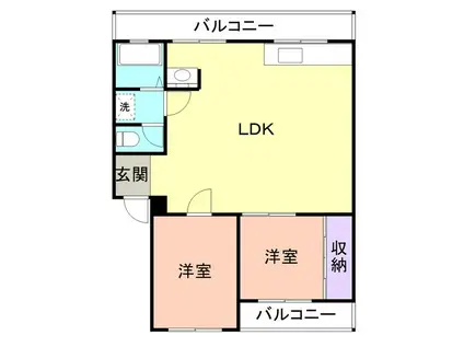 ハイツグランデ(2LDK/3階)の間取り写真