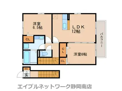 ウィルC(2LDK/2階)の間取り写真