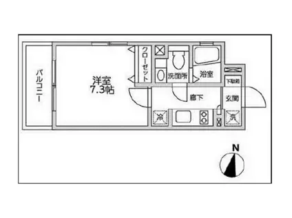 レジディア西新宿II(1K/1階)の間取り写真