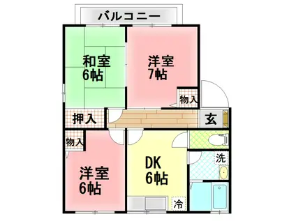 セジュールFURUYA(3DK/2階)の間取り写真
