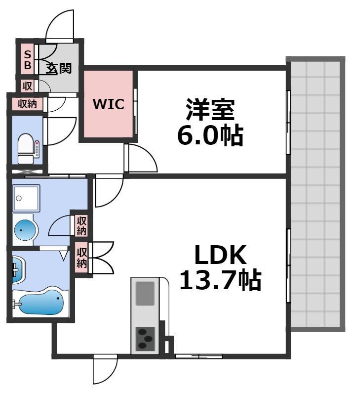 CASA FELICE(1LDK/2階)の間取り写真