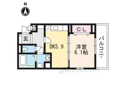 メゾン・ド・励歩 Ⅱ(1DK/3階)の間取り写真