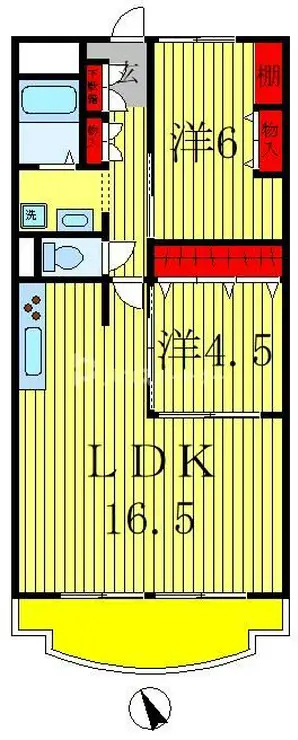 新松戸ファミールハイツ1号棟 7階階 間取り