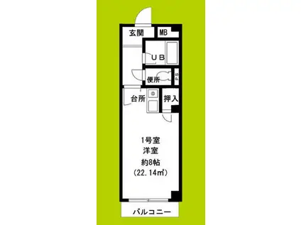 エスポワール御崎(ワンルーム/5階)の間取り写真