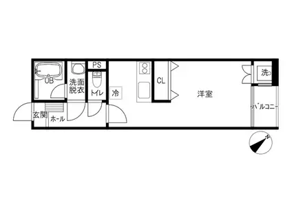 TSUNAGU APARTMENT(ワンルーム/2階)の間取り写真