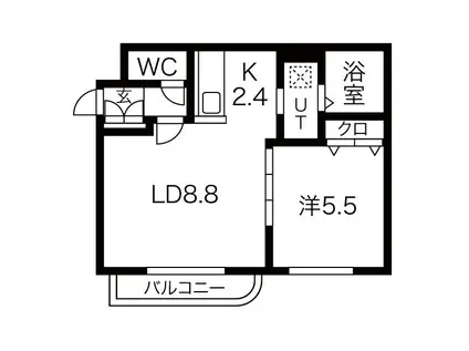 グレートヒルズ参番館 GREATHILLS(1LDK/3階)の間取り写真