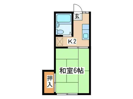 ウェーブ百川3(1K/2階)の間取り写真