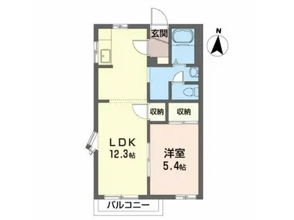 ヤマトハイツIIF(1LDK/1階)の間取り写真
