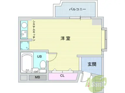 ロイヤルコート上池田(ワンルーム/3階)の間取り写真