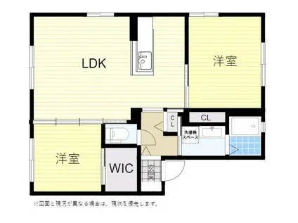 フェリーチェ三川Ⅱ(2LDK/1階)の間取り写真