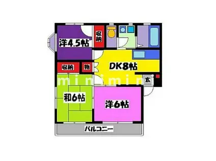 メゾン上熊本(3DK/3階)の間取り写真