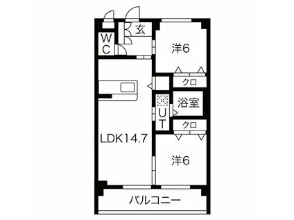 あおなみ線 荒子川公園駅 徒歩40分 3階建 築6年(2LDK/1階)の間取り写真