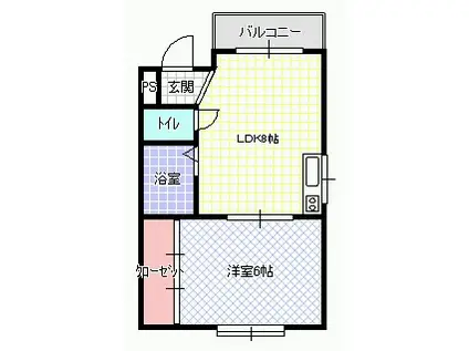 メゾンAKINAI(1LDK/3階)の間取り写真