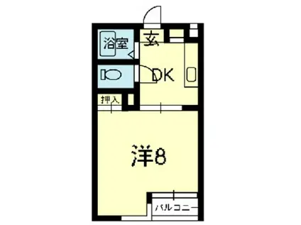 シャルム熊本NO.3(ワンルーム/2階)の間取り写真