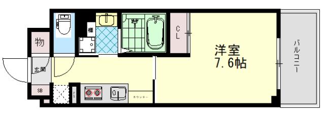 COCORU(1K/3階)の間取り写真