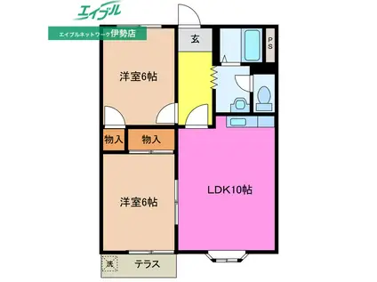 第一マンション(2LDK/1階)の間取り写真