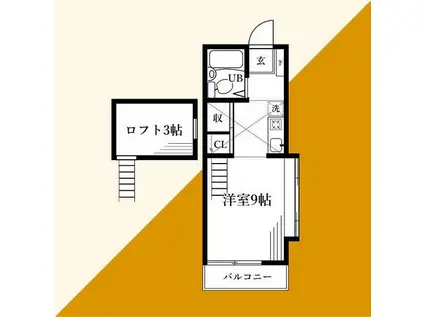 カターラ(ワンルーム/2階)の間取り写真