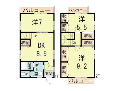 コムディッソFモール(3DK/4階)の間取り写真