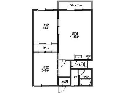 吉川マンション(2LDK/1階)の間取り写真