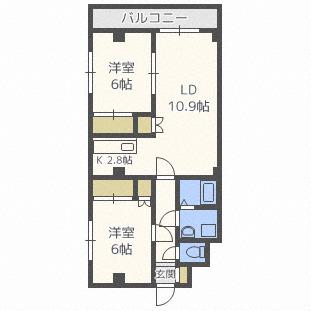 エルプラス(2LDK/2階)の間取り写真