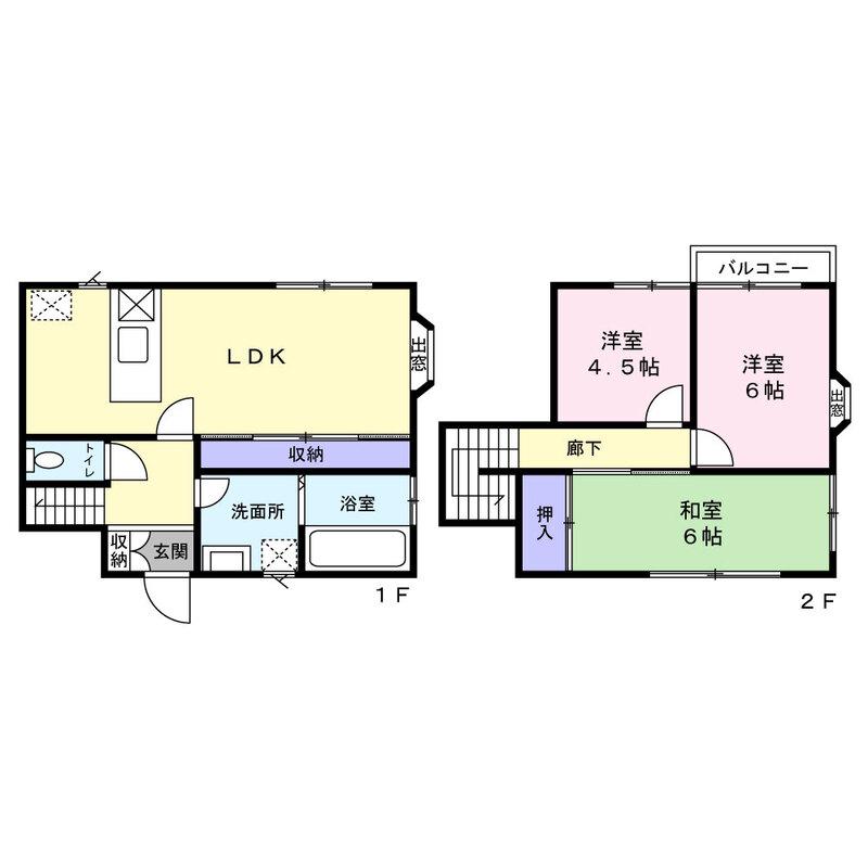 旭ルーミー木更津3号館(3LDK/1階)の間取り写真