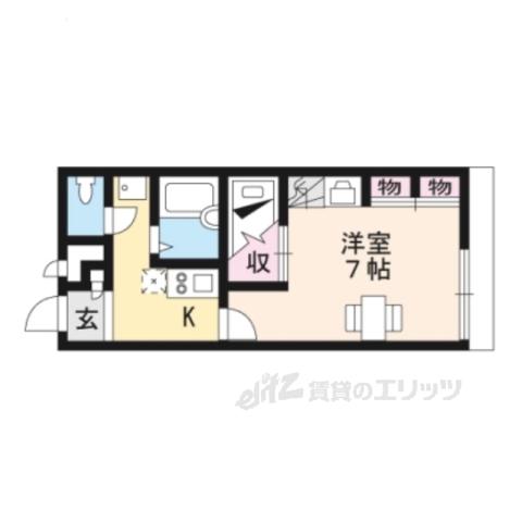 レオパレス嵯峨(1K/2階)の間取り写真