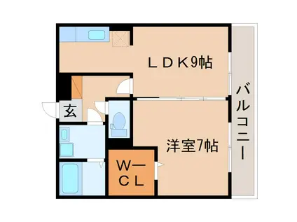 セジュールイマチ(1LDK/3階)の間取り写真