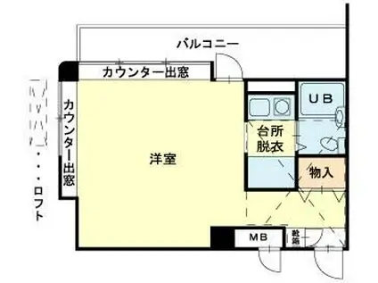 宝殿ヤングパレス(ワンルーム/2階)の間取り写真