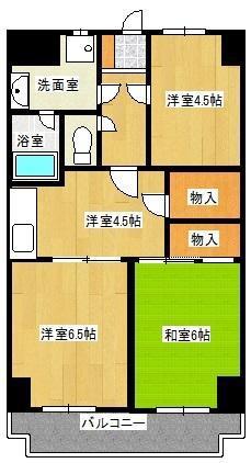 ロイヤルクレスト(3DK/1階)の間取り写真