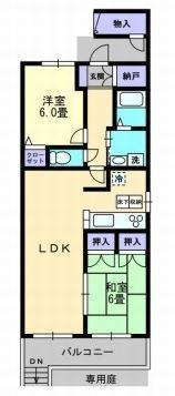 アクティブ円座(2LDK/1階)の間取り写真