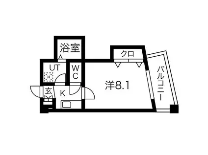 アベニューリップル小阪(1K/6階)の間取り写真