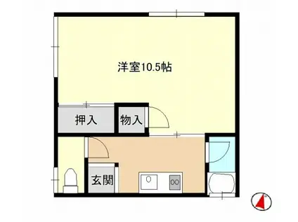 エクリート赤穂(1K/2階)の間取り写真