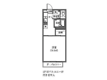 スターシャインB(1K/2階)の間取り写真