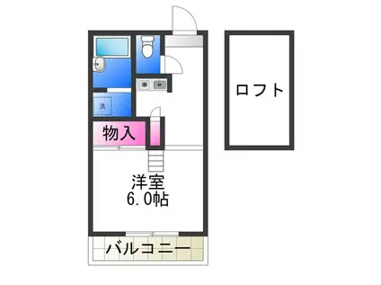 GROWING(1K/1階)の間取り写真