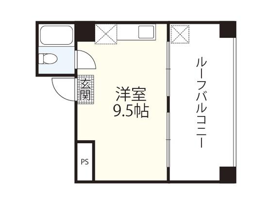 サンライズ河原町(ワンルーム/7階)の間取り写真