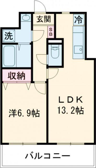 リバーサイド天神(1LDK/6階)の間取り写真