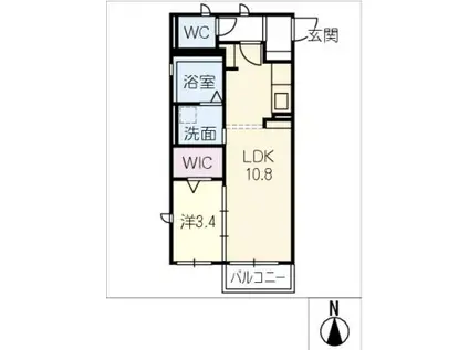 CASA楓(1LDK/1階)の間取り写真