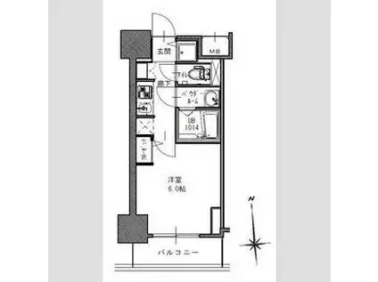 S-RESIDENCE南堀江(1K/12階)の間取り写真