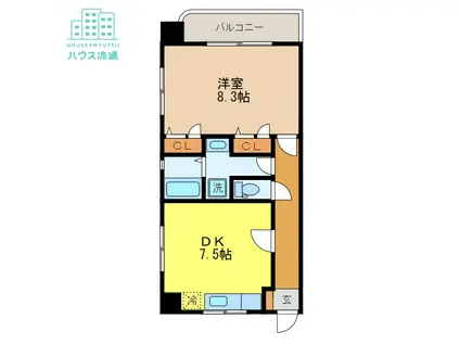 サンロイヤルI(1DK/8階)の間取り写真