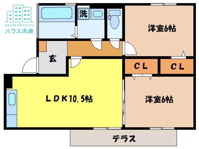 メルベーユ久良木(2LDK/1階)の間取り写真